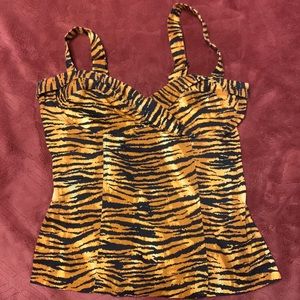 Deadly Dames Tiger Print Vamp Top
